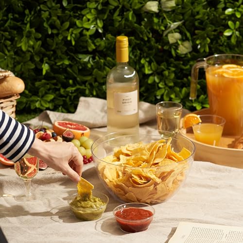 MATANA 5 Large Clear Hard Plastic Serving Bowls, XL 3500ml - Reusable Salad Bowls for Snacks & Crisps - Parties, Picnic, Birthdays, BBQ & More - Image 5