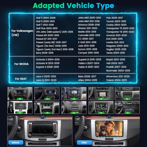 Radio Android de 9 pulgadas para viajar en Golf o Passat con GPS integrado 2