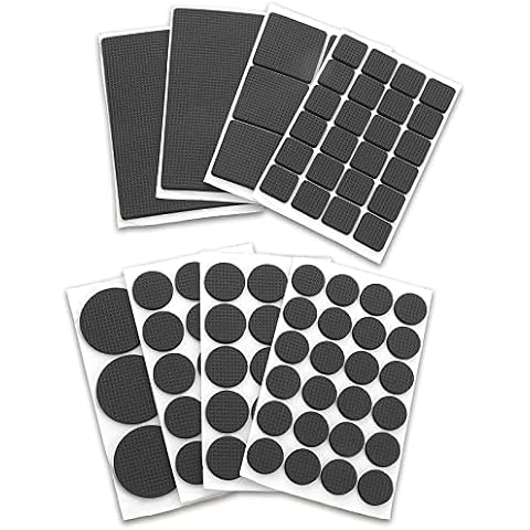 Grevosea 93 Pieces Furniture Pads Non Slip Furniture Pads Floor Protectors Self Adhesive Chair Pads Round Furniture Pads for Protecting Hardwood Floors 8 Sheets 1 Inches Black Cover