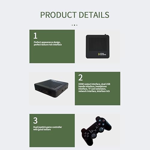 Miniatura 5 de G11pro HD Retro Acrade - Caja de videojuegos, Game Stick Plug and Play, emuladores de consola de videojuegos de TV con controladores duales