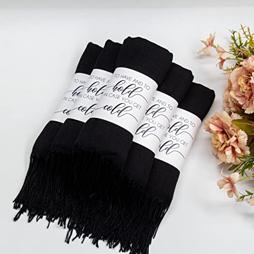 Pashmina Shawls and Wraps for Wedding, Pashmina Shawls and Wraps for Evening Dresses, Shawl Wraps Scarves for Women, Wedding Favors Gifts for Guests in Bulk, Bridal Shawl, Bridesmaid Gift (Black)3