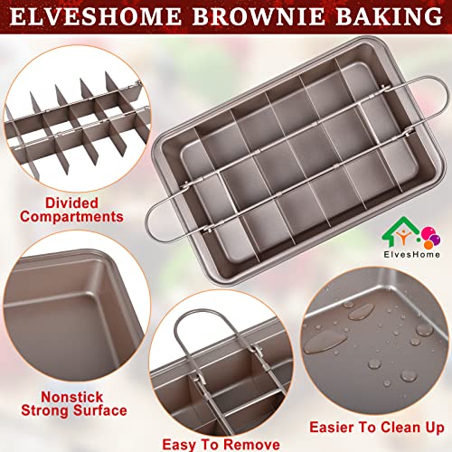 Brownie Pan With Dividers, Non Stick Brownie Baking Pan, 18 Pre-Slice Carbon Steel Bakeware Tray With Grips For Oven Baking Bread, Square Mold Tray Brownie Pan For Baking Cake Biscuit Muffin, 12X8X2'' #TOP2