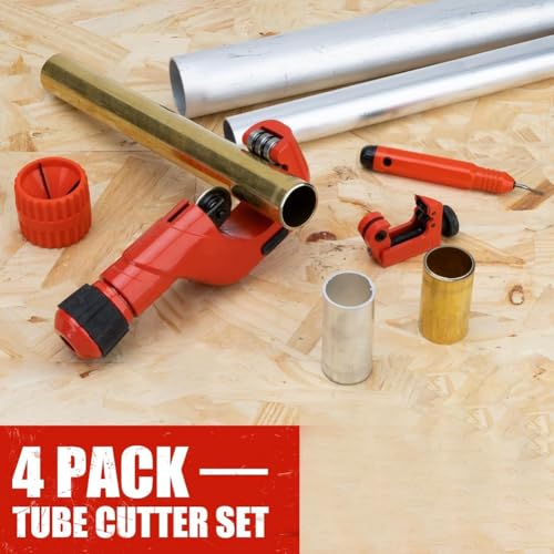 Cortador de tubos de cobre kit de 4 piezas con herramienta de desbarbado para fontanería 3