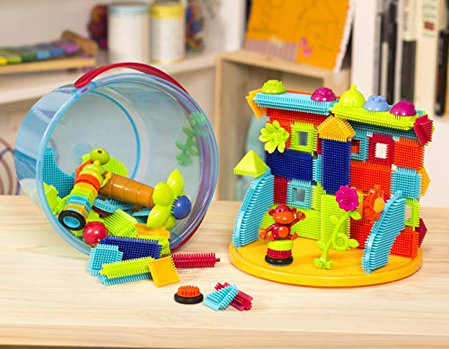 Bristle Blocks By Battat – The Official Bristle Blocks – 128 Pieces In A Bucket – Stem Creativity Building Toys For Dexterity And Fine Motricity – Bpa Free 2 Years + #TOP5