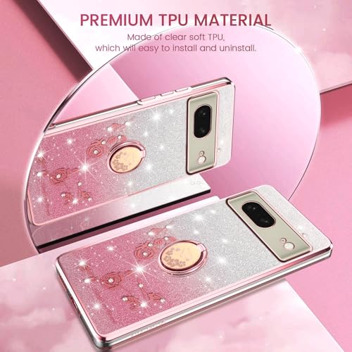 Coque Pixel 8 anti-rayures transparente avec support bague anti-chute