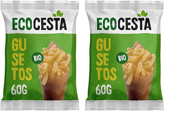 Ecocesta - Gusanitos Ecológicos - 60 g - Sin Azúcar Añadido - Apto para Veganos - Aperitivo Horneado - Ideal para Picar entre Horas (Paquete de 2)