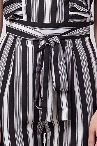Image of FELLAMO Women V-Neck Striped Jumpsuit