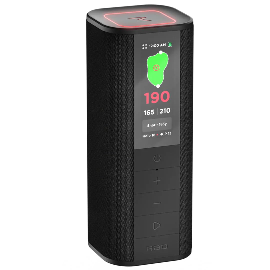 Sound Pro Golf GPS Speaker, Voice Scoring, Golf Cart Magnetic, Green View, 42,000+ Courses, Visual + Audible Distances, Hazard Distance, Touch Screen, 10+ Hours Battery, Power Bank, IPX7 Waterproof