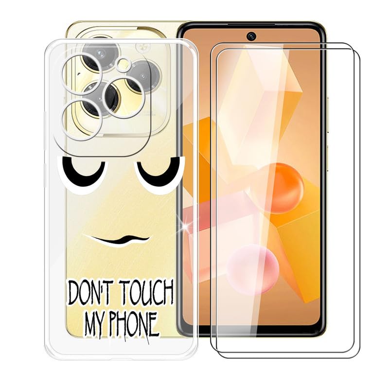 Coque Infinix Hot 40 Pro transparente en TPU souple avec 2 verres trempés inclus