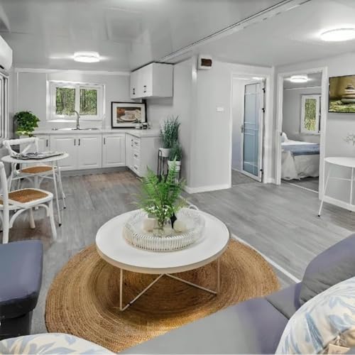 Tiny Homes for Sale Prefab, Modular Prefabricated House Modern Luxury Container Expandable Tiny Houses to Live in for Adults, Portable Mobile Villa with 2 Bedrooms 1 Fully Equipped Bathroom Kitchen - Image 6