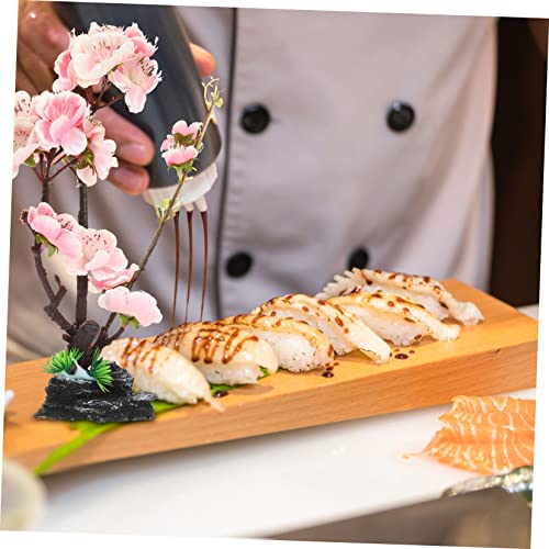 Plato decorativo para sushi flor artificial rosa miniatura 3