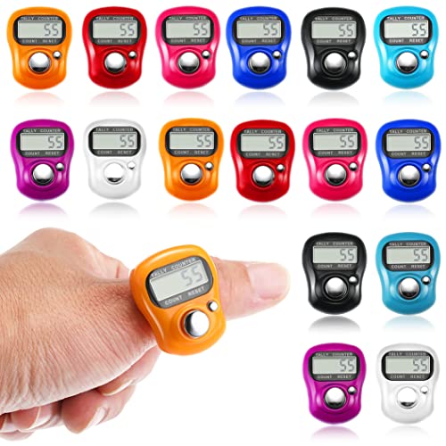 TOODOO Finger Tally Counter 5 Digit Display Counter Clicker Resettable Lap Counter Handheld Number Click Counter Electronic Finger Counter Hand Tally Counter Counting with Ring for Golf 8 Colors (8)