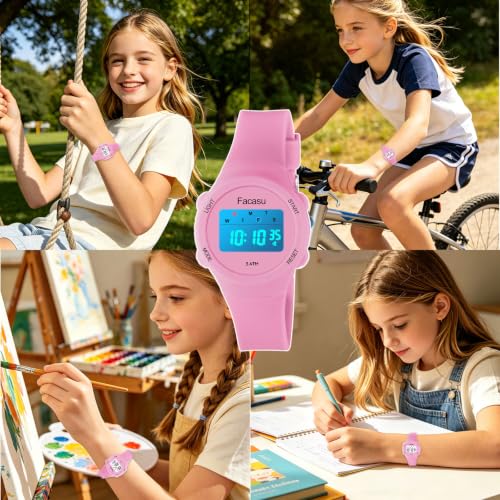 Image of Kids Digital Watch for Girls Boys,Children's Waterproof Colorful Light UP Outdoor Sport Watch with Stopwatch Alarm-Kids Gifts for Girls Boys