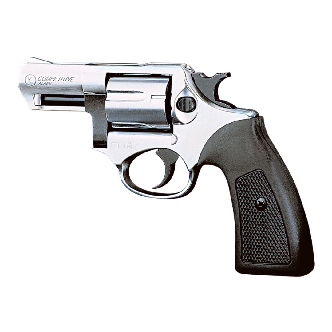 Revolver Competitive a Salve Top Firing 380, Segnalatore Acustico Scacciacani/Addestramento, Cromata - Kit con Olio Ballistol Incluso