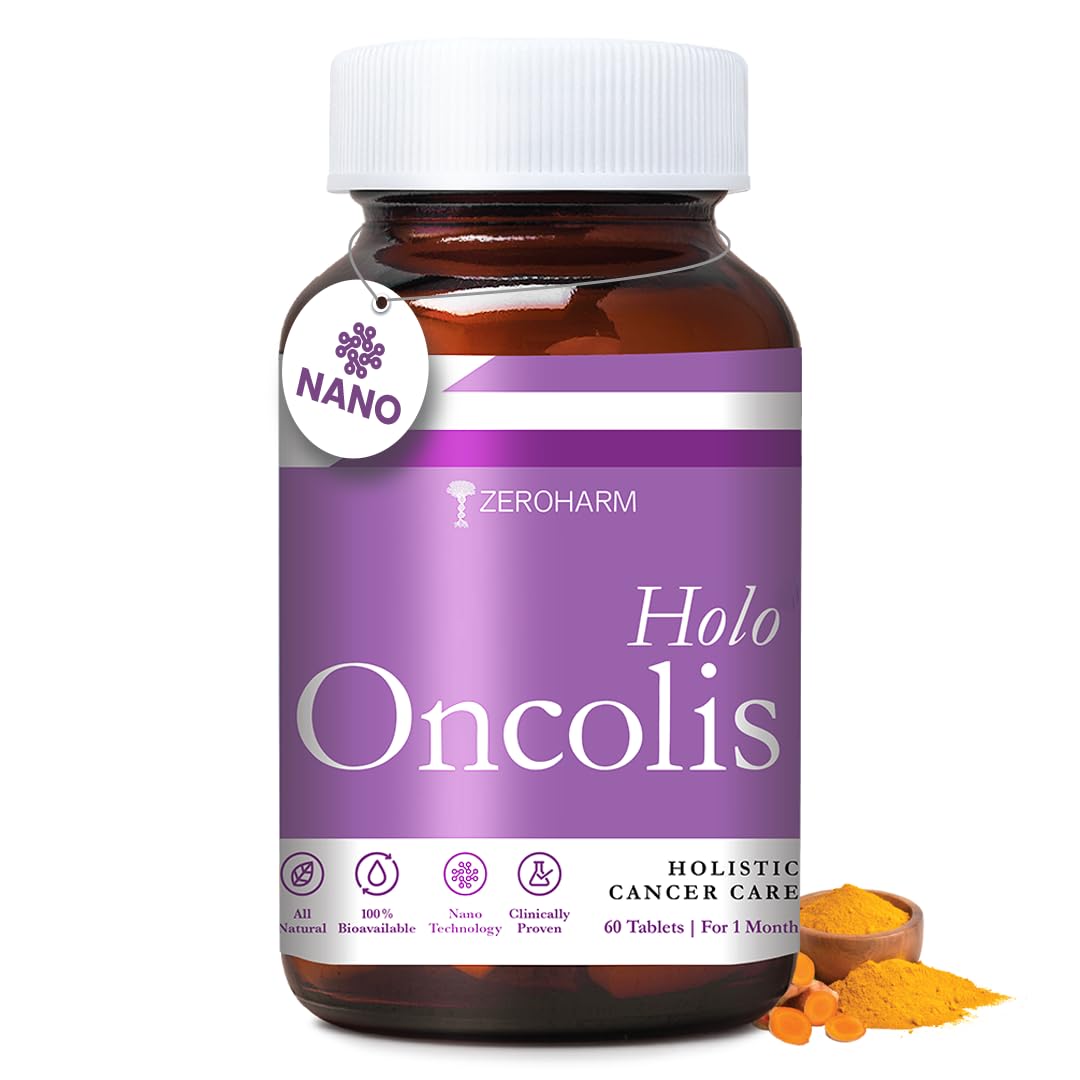 Holo ZEROHARM HoloOncolis | Holistic Cancer Care Tablets | All-natural | 100% Water Soluble Curcumin and Plant-based Ingredients | Anti-inflammation, Anti-depression| 60 Vegetarian Tablets-image-30