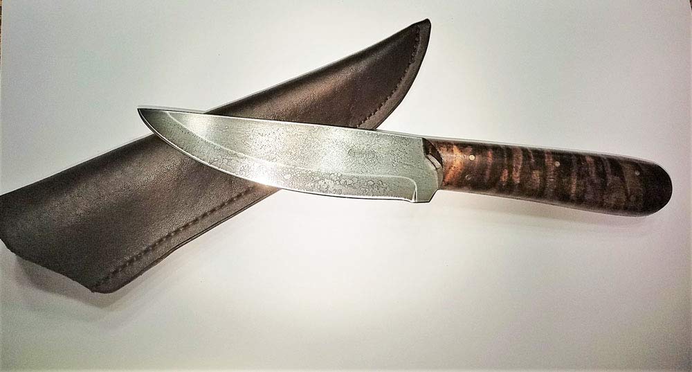 American Blacksmith Knife- Roach Belly Hunter with Sheath