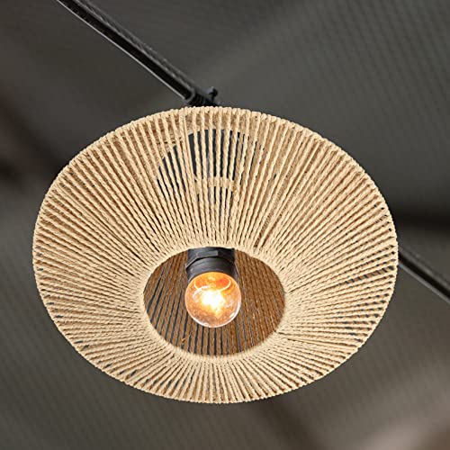 Image of Yardwe Retro Lampshade Replacement Rustic Woven Light Cover Ceiling Light Woven Civer Decorative Lampshades