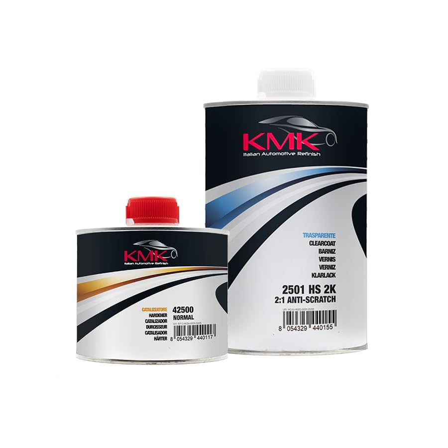KMK Trasparente HS 2K 2:1 ANTIGRAFFIO e catalizzatore normale KIT da 1,5 L | Professionale per carrozzeria
