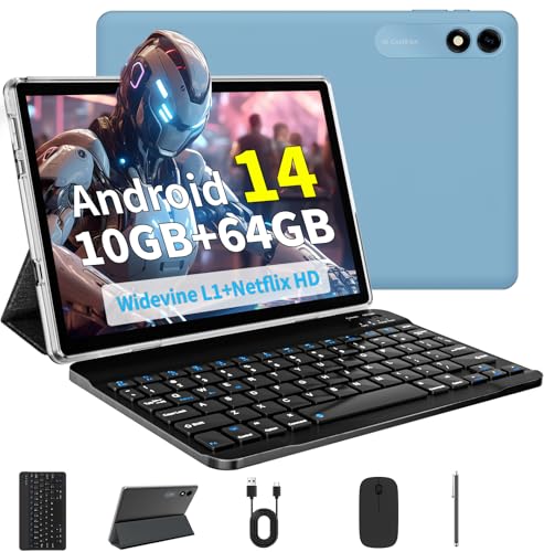 Image of Tablet | Android 10.1 in Tablet | Octa-core Processor | 12GB+64GB+2TB Expandable | 6000mAh | WiFi 6.0 &BT5.0 | Includes Protective case (Black) (Blue)