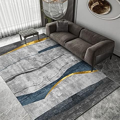 Rug Nordic Abstract Living Room Large Grey Carpet Soft and Fluffy Medium Pile Machine Washable Sofa Bedroom Office Area Rug(A-160cm*230cm/5'3"*7'5"ft) Cover