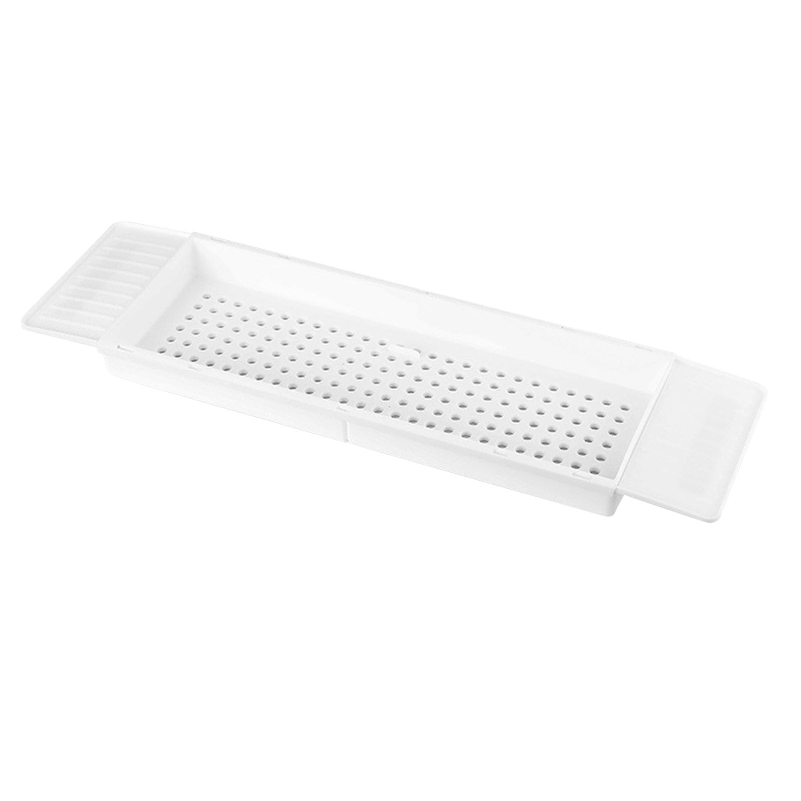 Bandeja de Bañera Extensible con Diseño Antideslizante para Baños Relajantes, Soporte de Plástico para Caddy de Bañera 1 Unidad (Blanco)