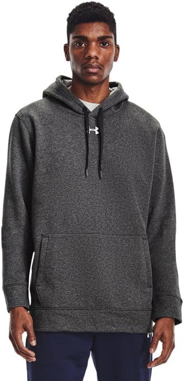 Under Armour Men's Hustle Fleece Hoodie Carbon Heather | White SM