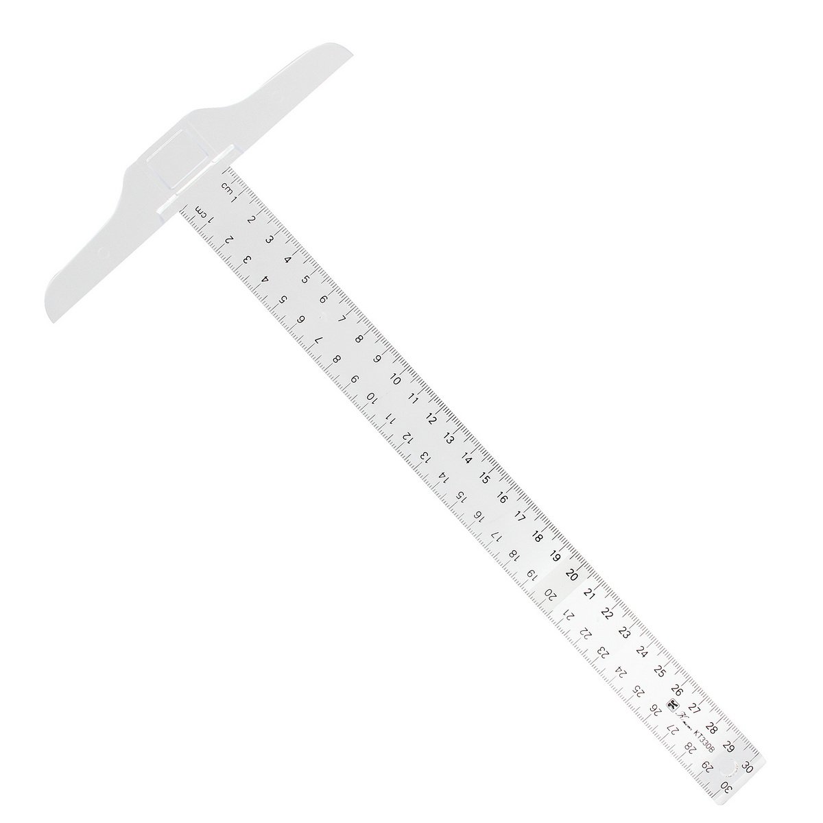 CoCocina 30cm Plastic Clear Head T-Square Graduated Measurement Ruler Home Garden Tool