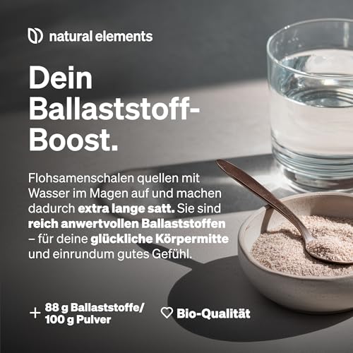 natural elements Bio Flohsamenschalen – 500g Beutel – 99+% Reinheit, biozertifiziert, vegan – Low-Carb, ballaststoffreich, glutenfrei – ohne unnötige Zusätze, laborgeprüfte Qualität 3
