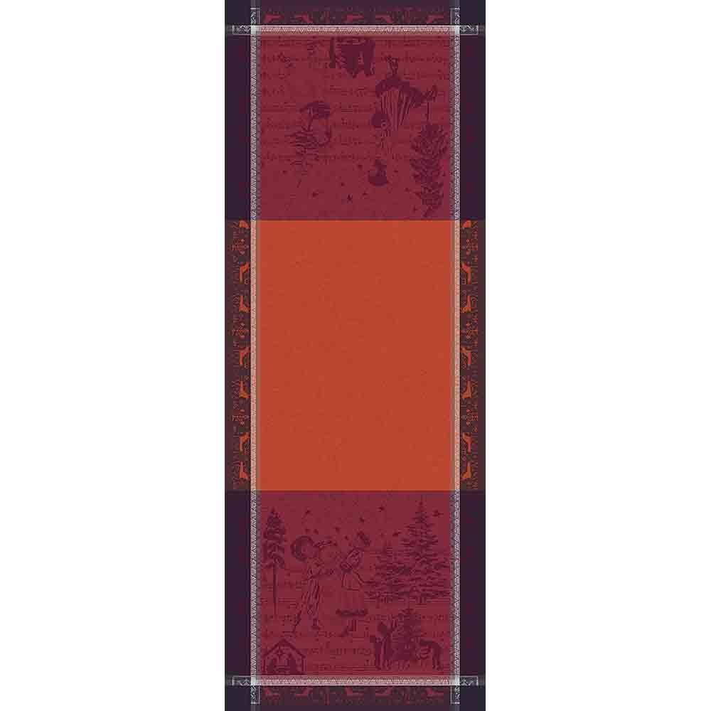 Garnier-Thiebaut Chant De Noel Tischläufer aus französischem Jacquard, 55,9 x 150,9 cm, Grün Sweet Treated