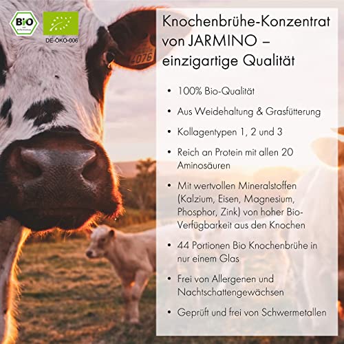 Bone broth | JARMINO | BIO Knochenbrühe Konzentrat vom Rind | Made in Germany | 440g (44 Portionen) | Reich an Bio Kollagen – Bild 3