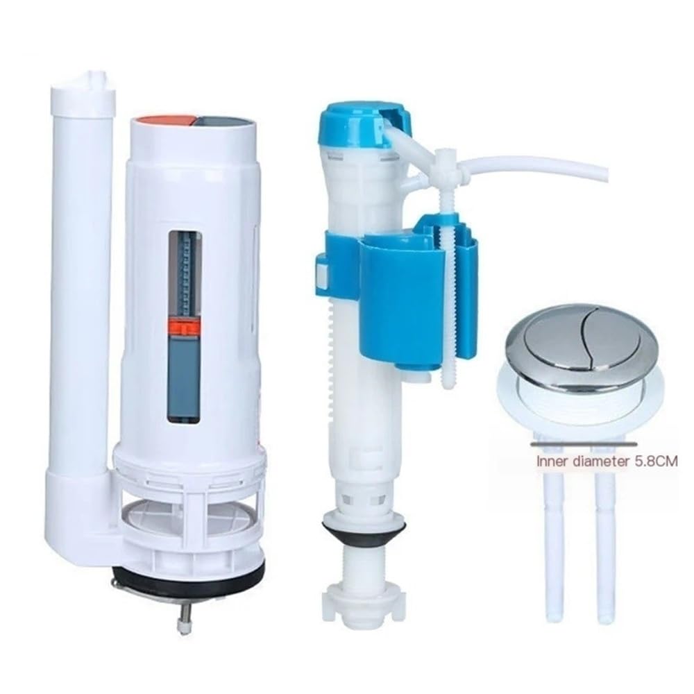 1 Juego de accesorios for cisterna de válvula de drenaje de llenado, componentes de reparación de tanque de agua de inodoro de doble descarga, accesorios(28cm)