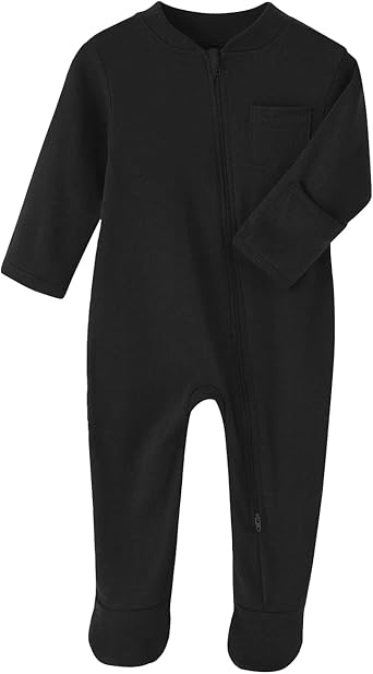 GLEAMING GRAIN Baby,Clothing,Baby Boys 0-24m,Sleepwear & Robes,Sleepsuits Baby Kids Sleep and Play Baby Cotton Sleeper Zip Front Footed Pajamas 0-12 Month