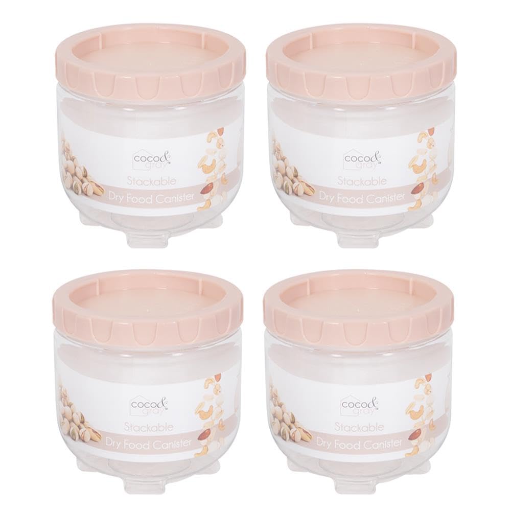 Yöl 710Ml Pack Of 4 Pack Of 4 710Ml Stackable Dry Food Storage Canisters Tub Kitchen Container Freezer Safe