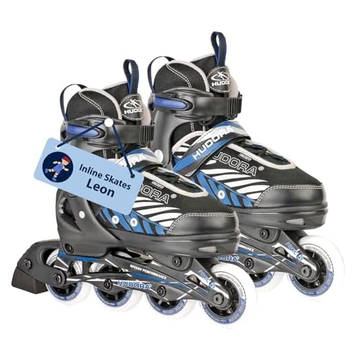 HUDORA Inline Skates Mia/Leon - Inliner für Kinder/Jugendliche & Erwachsene in versch. Größen & Farben - Roller Skates bis zu 4 Größen verstellbar - Bequeme & stilvolle Rollerskates
