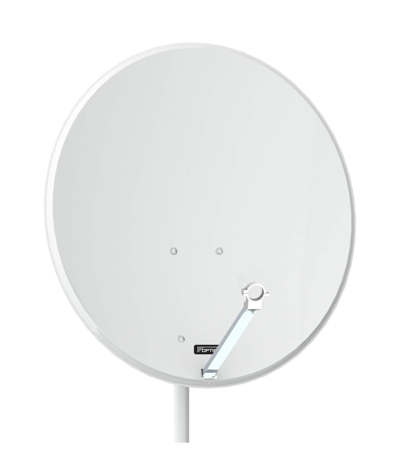 OPTICUM QA80 Satellitenschüssel 80 cm lichtgrau mit LNB Halterung & Twin LNB LTP 04H - 4K HD & 3D fähig - Witterungsbeständige Sat-Antenne aus Stahl - Sat Anlage für 2 Teilnehmer