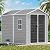 CDCASA 8x6 FT Resin Storage Shed, Large Waterproof Outdoor Sheds with Floor & Lockable Door & Window & Vents, Plastic Tool Shed for Backyard, Patio, Poolside, Lawn, Dove Grey