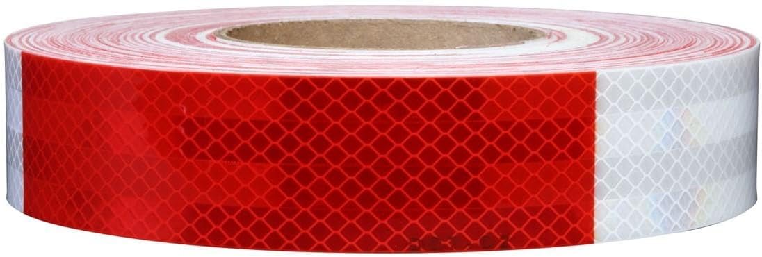 3M Diamond Grade 983-326 ES Red / White Reflective Conspicuity Tape - 1 1/2 in Width x 150 ft Length - 0.014 to 0.018 in Thick - 30867 [PRICE is per ROLL]
