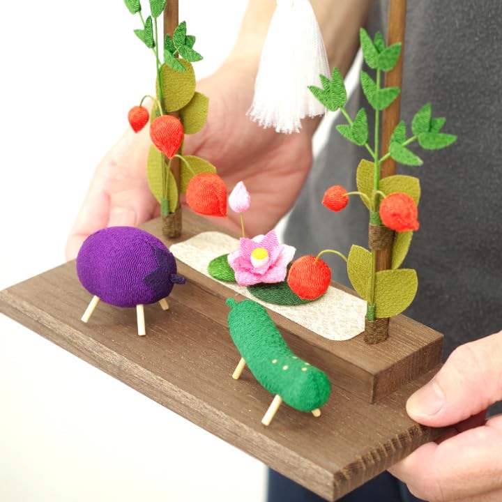 Amazon｜お盆飾り ちりめん お盆 枠飾り 精霊馬 ほおずき 盆飾り