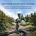 Temvue Bike Phone Mount with Compass, 1080° Rotation, Universal Handlebar Phone Holder, Shockproof and Secure Motorcycle Phone Mount, Compatible with All Smartphones.