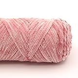 Gewicht: ca. 100g pro Stück LiuliuBull 100Gramme / Satz Chenille Garn Anti-Pilling Samt Garn Polyester Gemischte Baumwolle Handstrickfaden für Strickjacke Schal (Color : 06 deep pink)