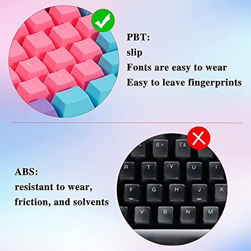 Image of Keycaps 60 Percent 104 Backlit PBT Key Cap Set for 60% Gaming Keyboard MX Switches(Ahri)