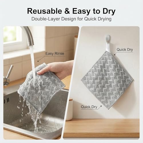 Image of 7 Pack Metal Dish Cloth, Non Scratch & Odor Steel Wool Scrubber | Reusable & Multipurpose Wire Dishwashing Rag for Wet & Dry Cleaning | Safe for Dishes, Sinks, Stove Tops & Nonstick Cookware