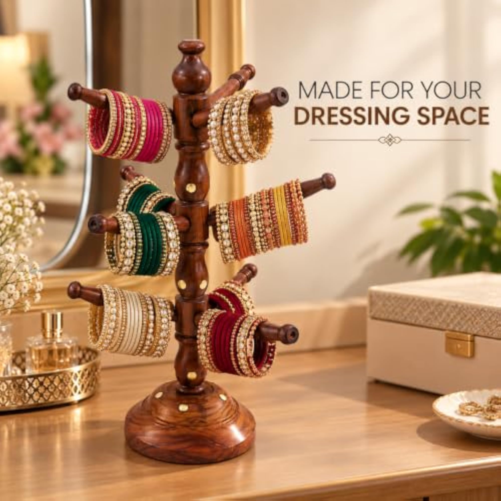 Wooden Bangle Stand for Women