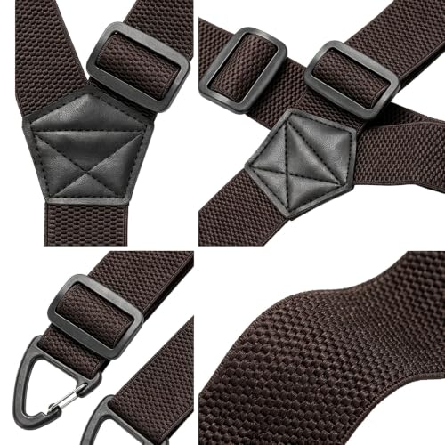 Image of Suspenders for Men Black, Professional Elastic Braces with Strong Clips, Durable Support for Work and Formal Wear, Adjustable Design for Daily Comfort, Black Color Polyester Material