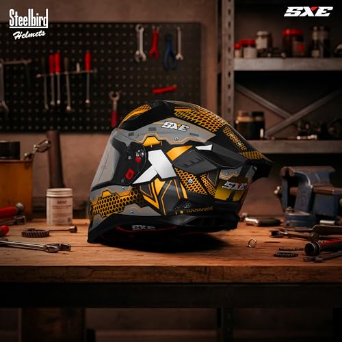 Image of Steelbird SBH-61 SXE X3 Pinlock ISI and Dot Certified Full Face Graphic Helmet for Men and Women with Inner Silver Sunshield