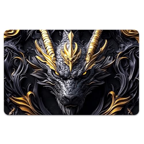 peacoblue Skin de Calcomanía para Tarjeta de Crédito Débito con Dragón Negro y Dorado, Personalizable en 4 Estilos para Tarjetas de Crédito, Débito y Transporte