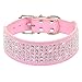 BERRY 2 "Ancho 5 Filas Rhinestone Bling de Piel sintética Perro Collares Collar del Animal doméstico