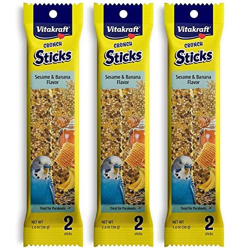 Vitakraft Banana Sticks Parakeet Treat – 2 Pack [Set of 3]