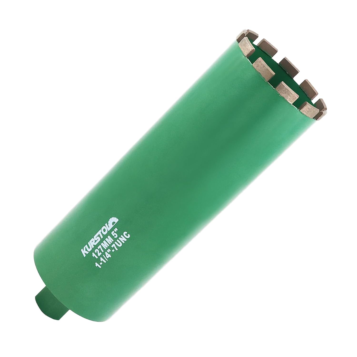 Wet Diamond Core Drill Bits - KURSTOL 5"/127MM Core Drill Bit for Concrete/Hard Masonry/Reinforced Concrete/Brick/Block/Stone Drilling Depth 13"/338MM Hole Saw 1-1/4"-7UNC Thread for Hand Held Drill