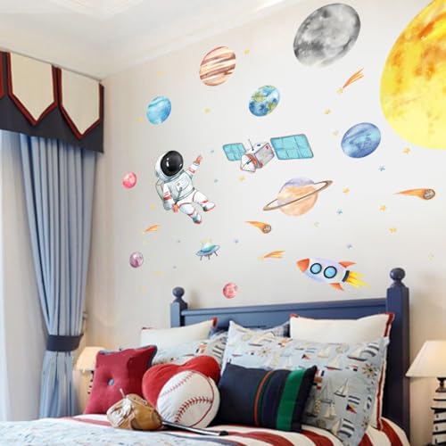 Vinilos Decorativos Astronauta y Sistema Solar para Pared miniatura 5